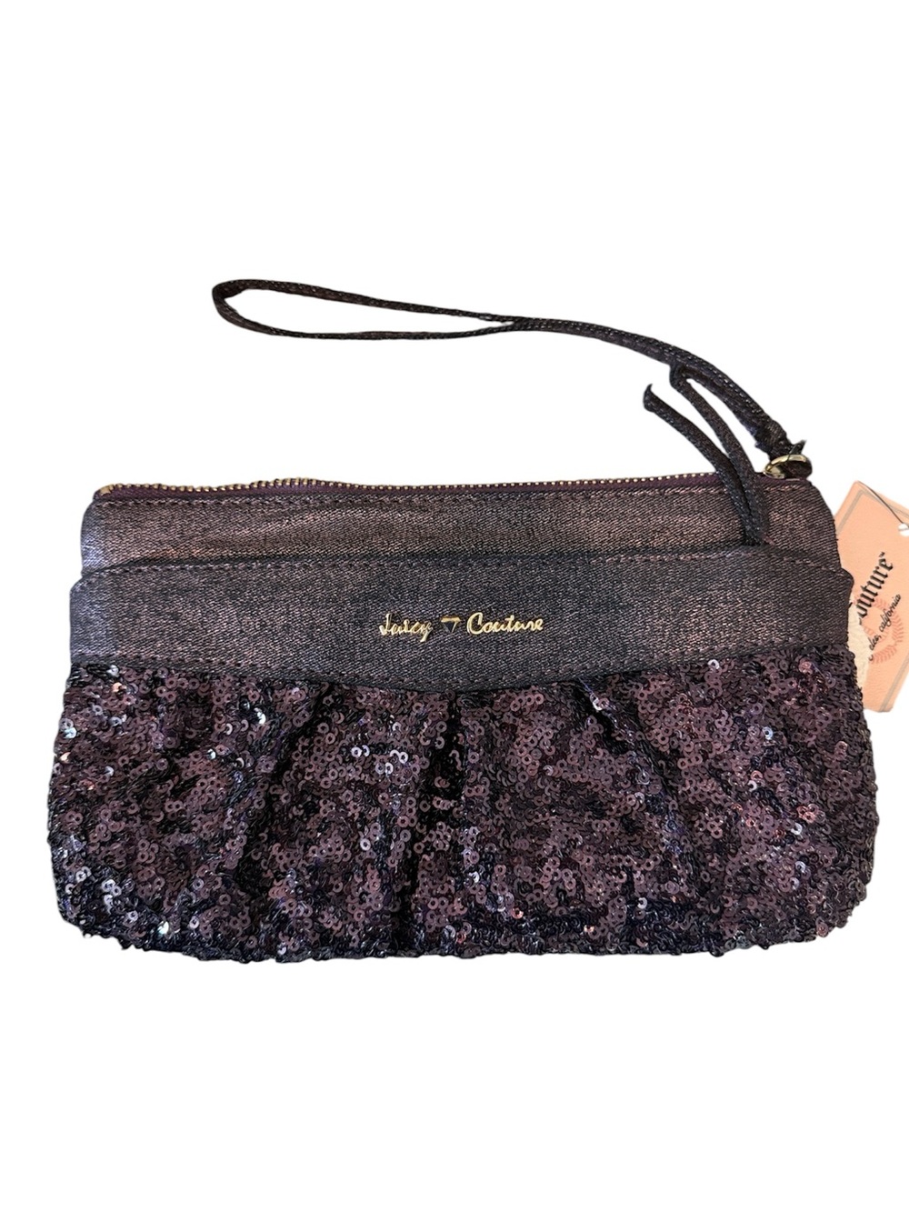 JUICY COUTURE Purple Sequin Sparkle Evening Wristlet NWT